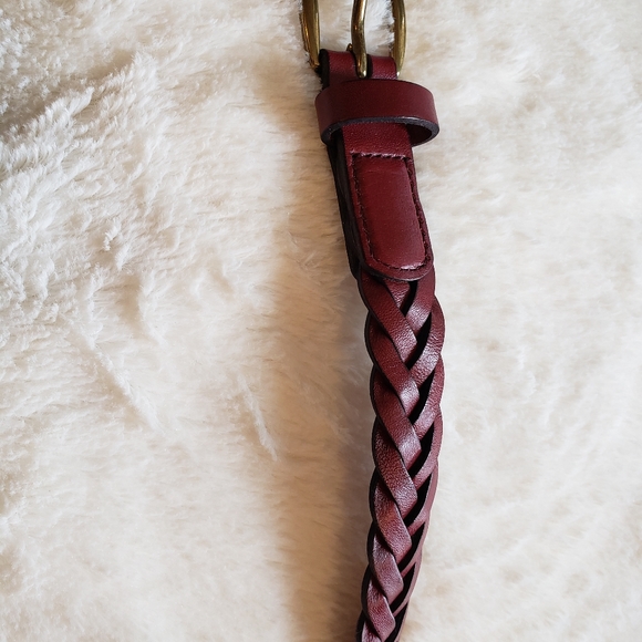 Uniqlo red braided leather belt like new - Picture 2 of 5